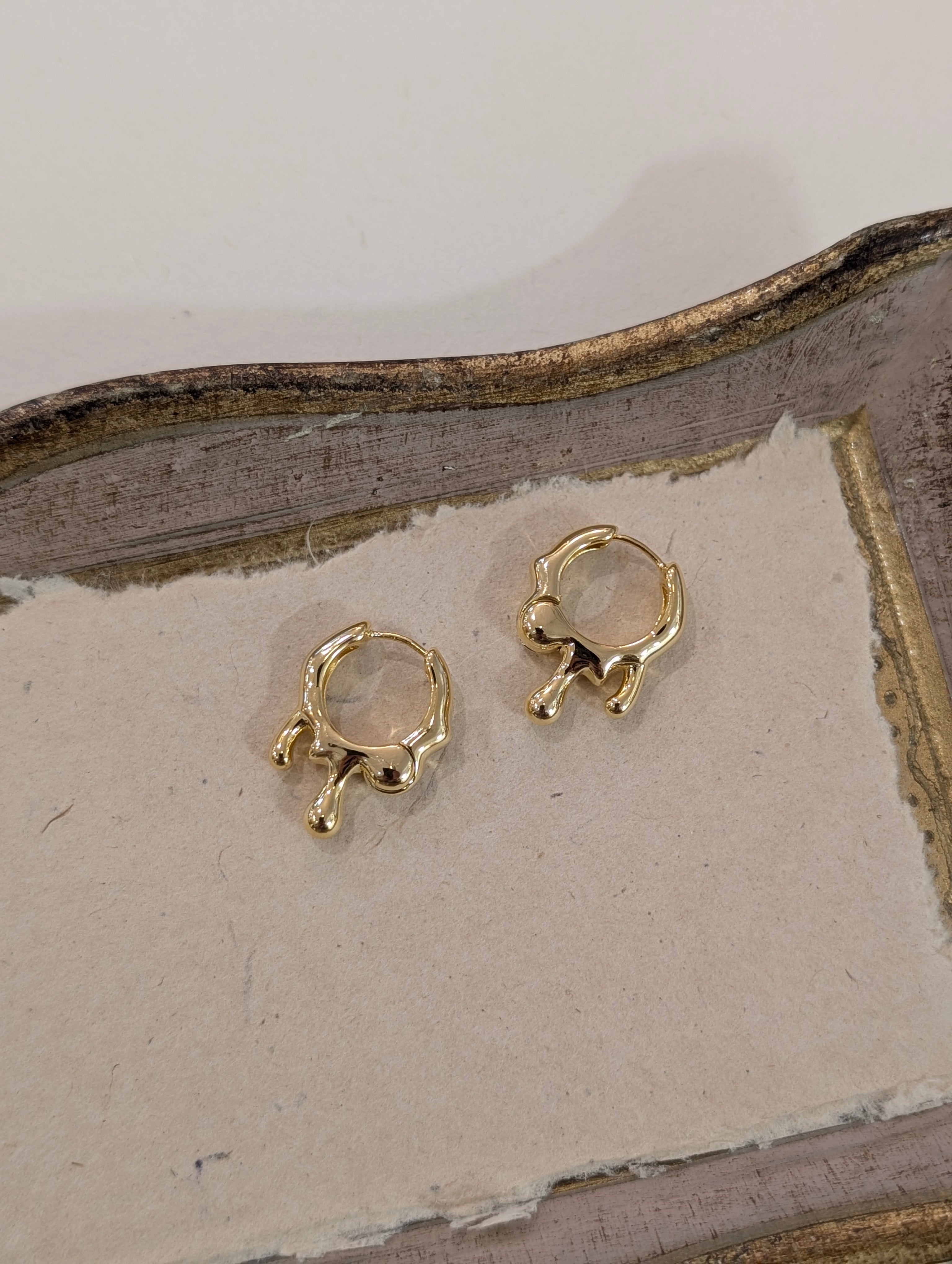 Mercury Drip Hoop Earrings