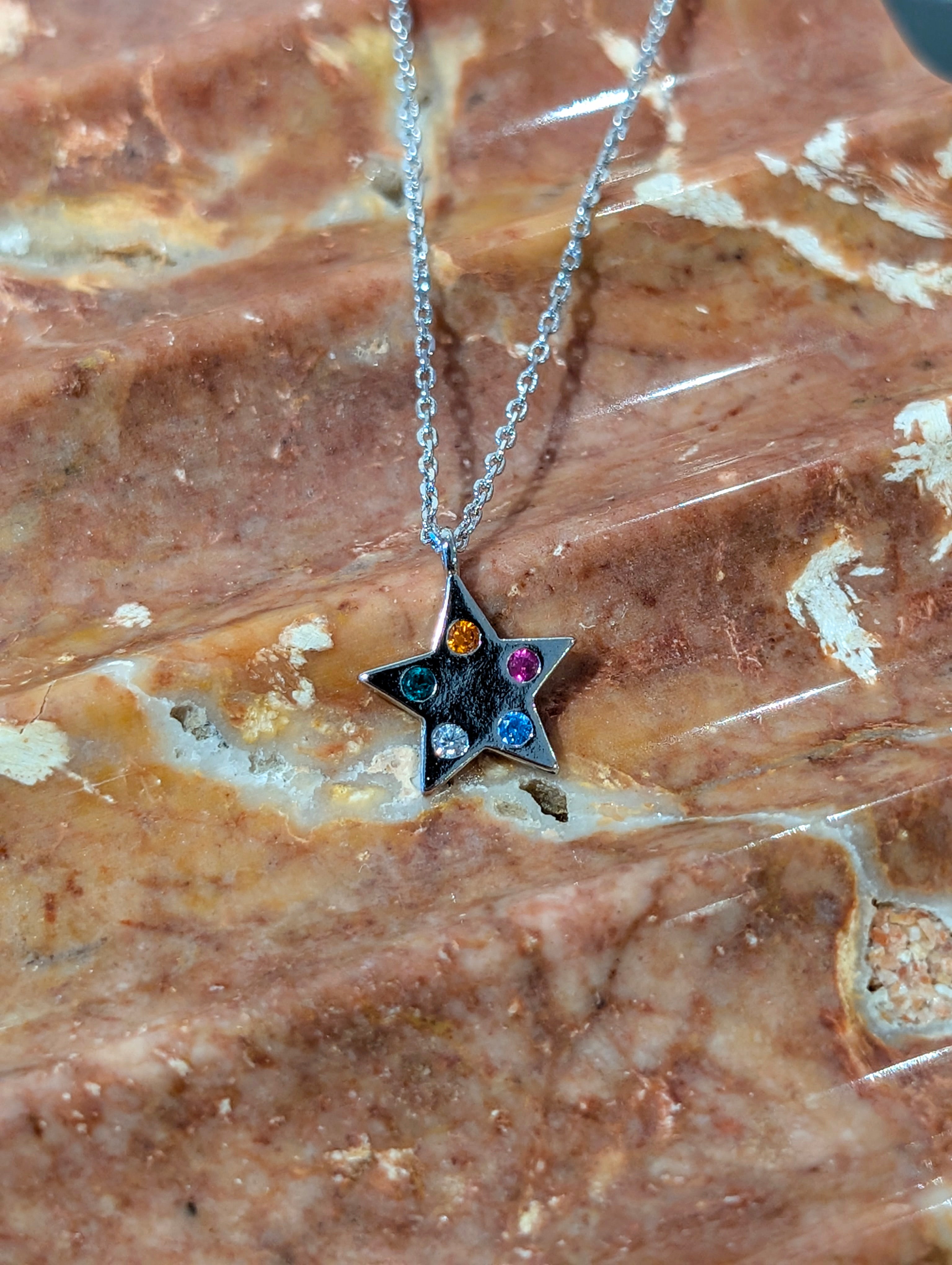 Aura stella brass necklace