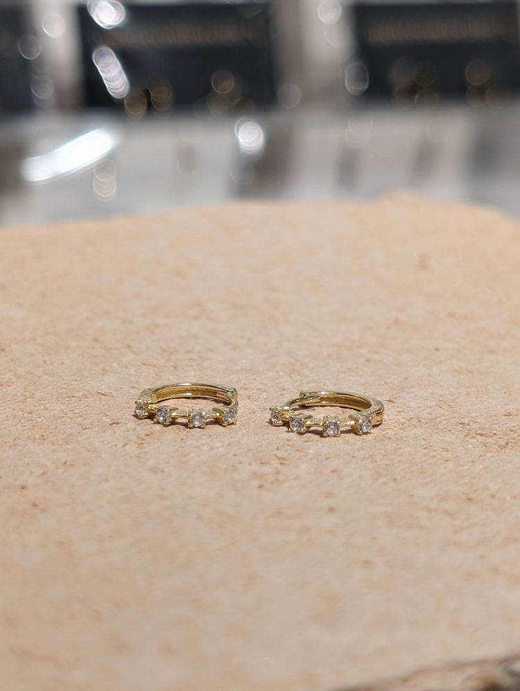 Lucent Line Huggie Hoop 925 Silver Earrings