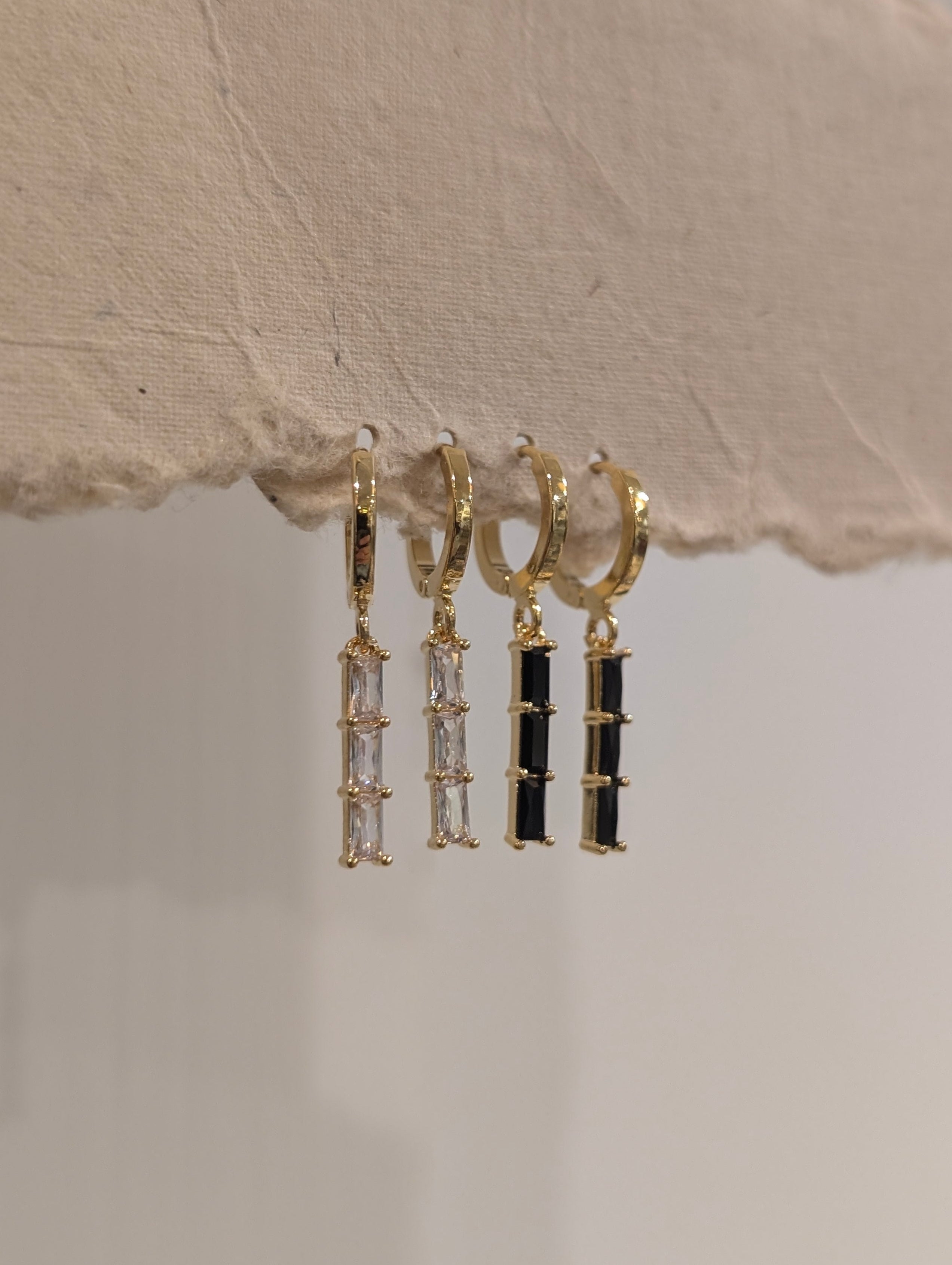 Triple Baguette CZ Earrings
