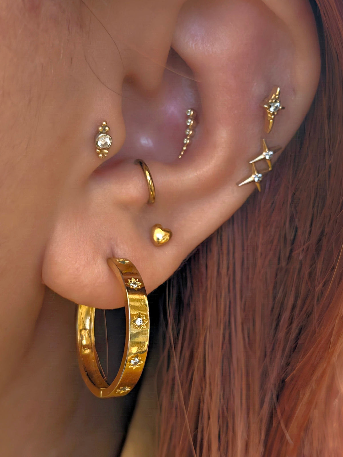 Mini heart 925 silver ball back piercing（1PC）