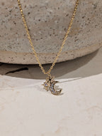 Crescent and star necklace