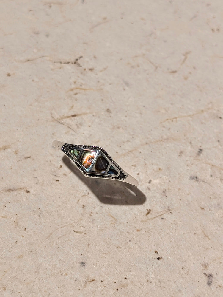 Abalone Geometric 925 Silver Ring