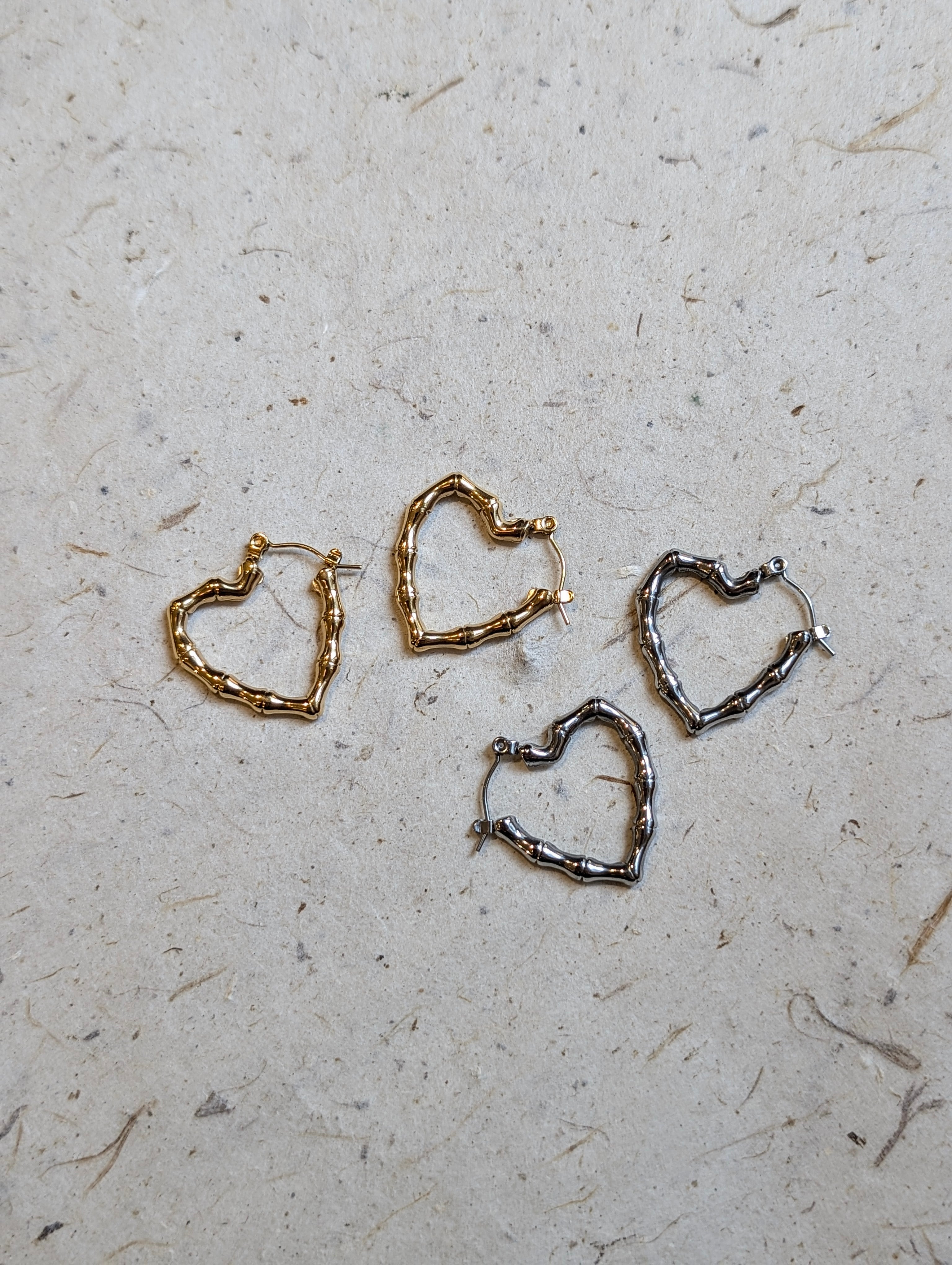 Heart-Shaped Hoop Stainless Steel Earrings