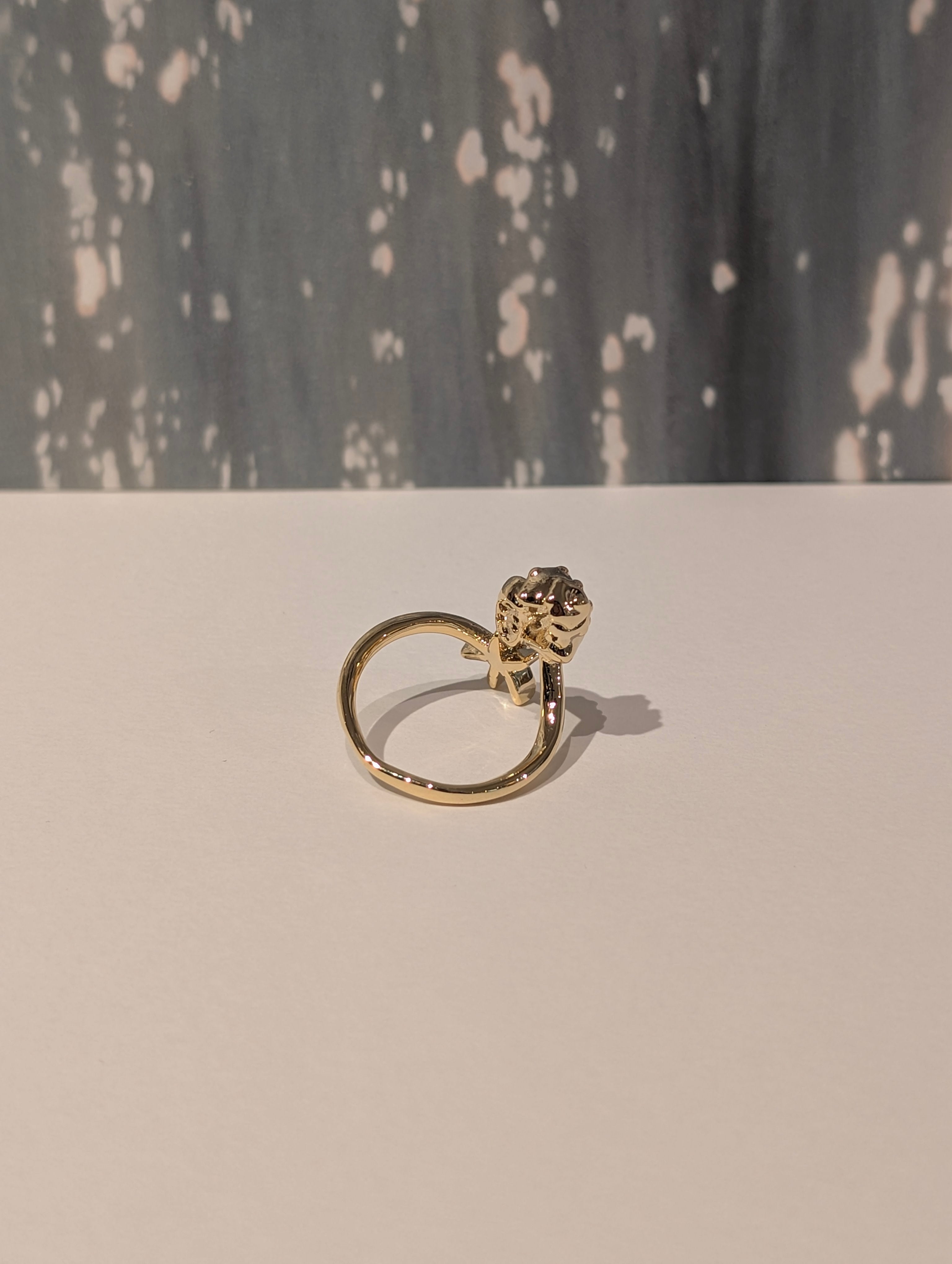 Shell & starfish brass ring