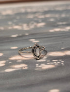 Nova Oval Bead 925 Silver Ring
