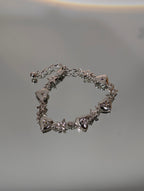 Starlit Heart Chain Brass Bracelet