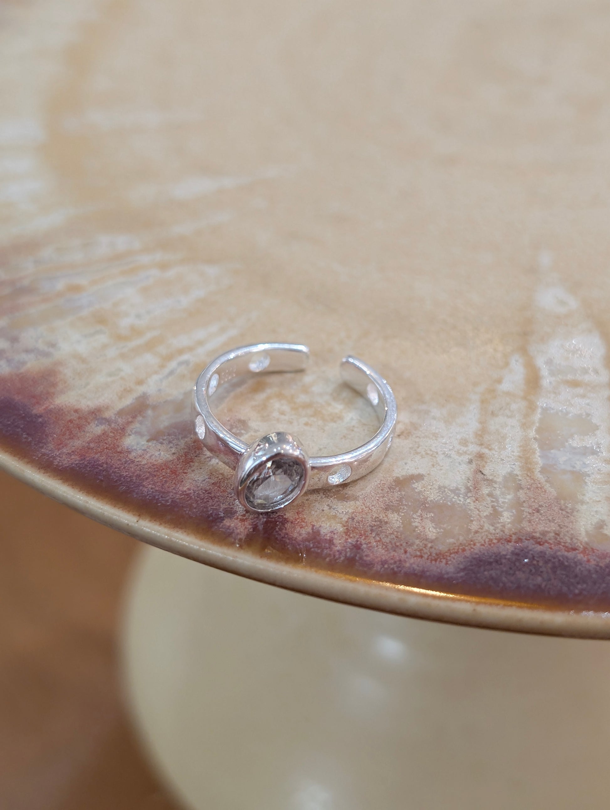 Oval Opal 925 free size ring